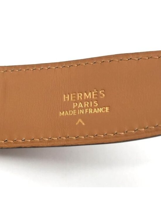Hermes Constance Croco Porosus Buckle Belt Shikaku Red Gold main image 4